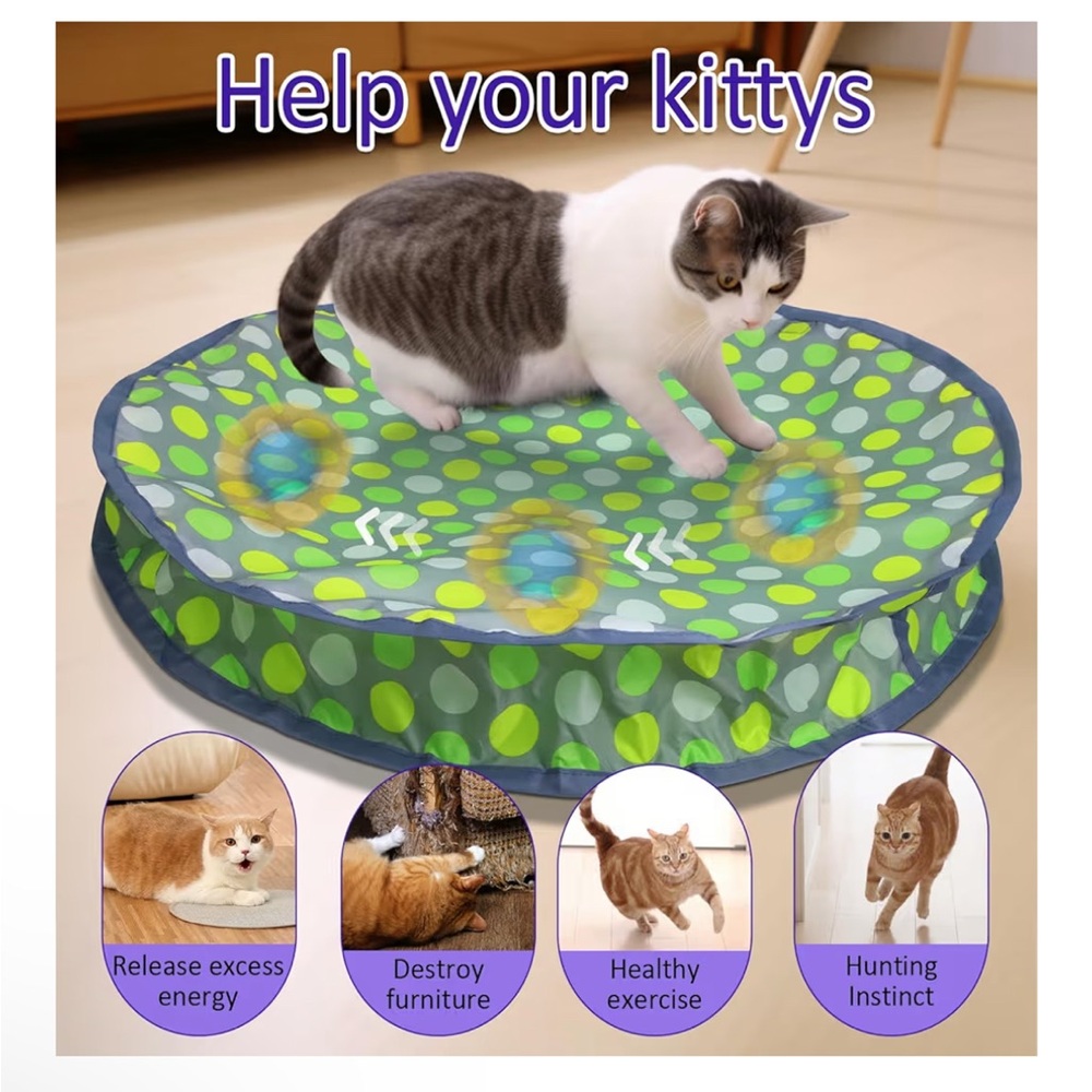NIB Interactive Cat Toy Rolling Ball Motion Activated Chirping with Hide & Seek - Picture 3 of 9